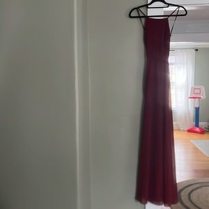 Lulus Wine Red Long Cocktail Dress
